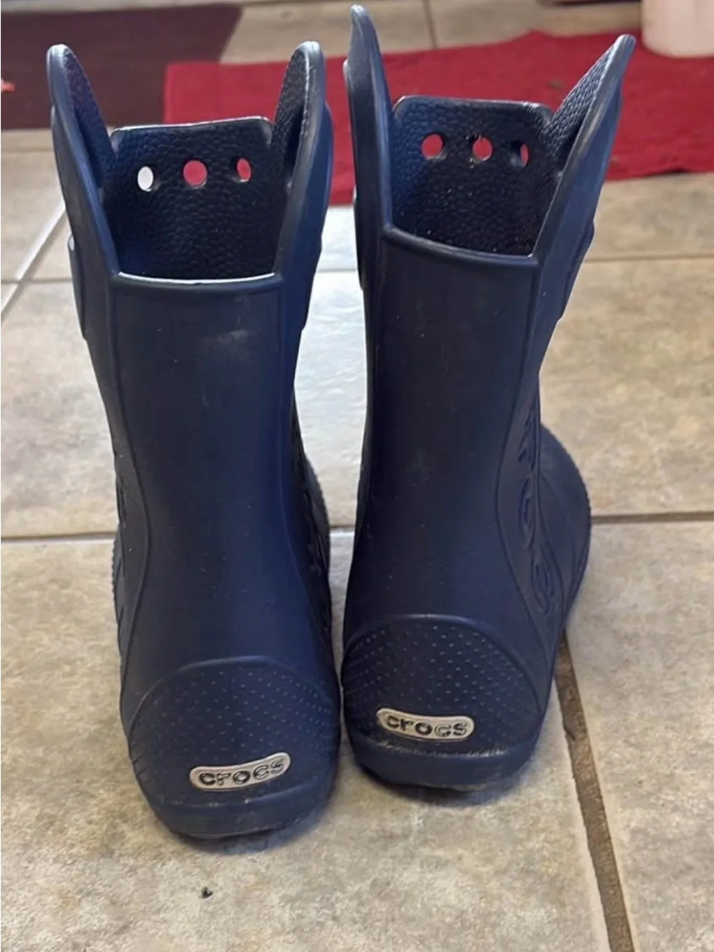 CROCS Kids' Navy Blue Waterproof Pull-On Rain Boots